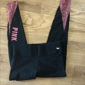 Victorias secret pink Black and Pink Leggings